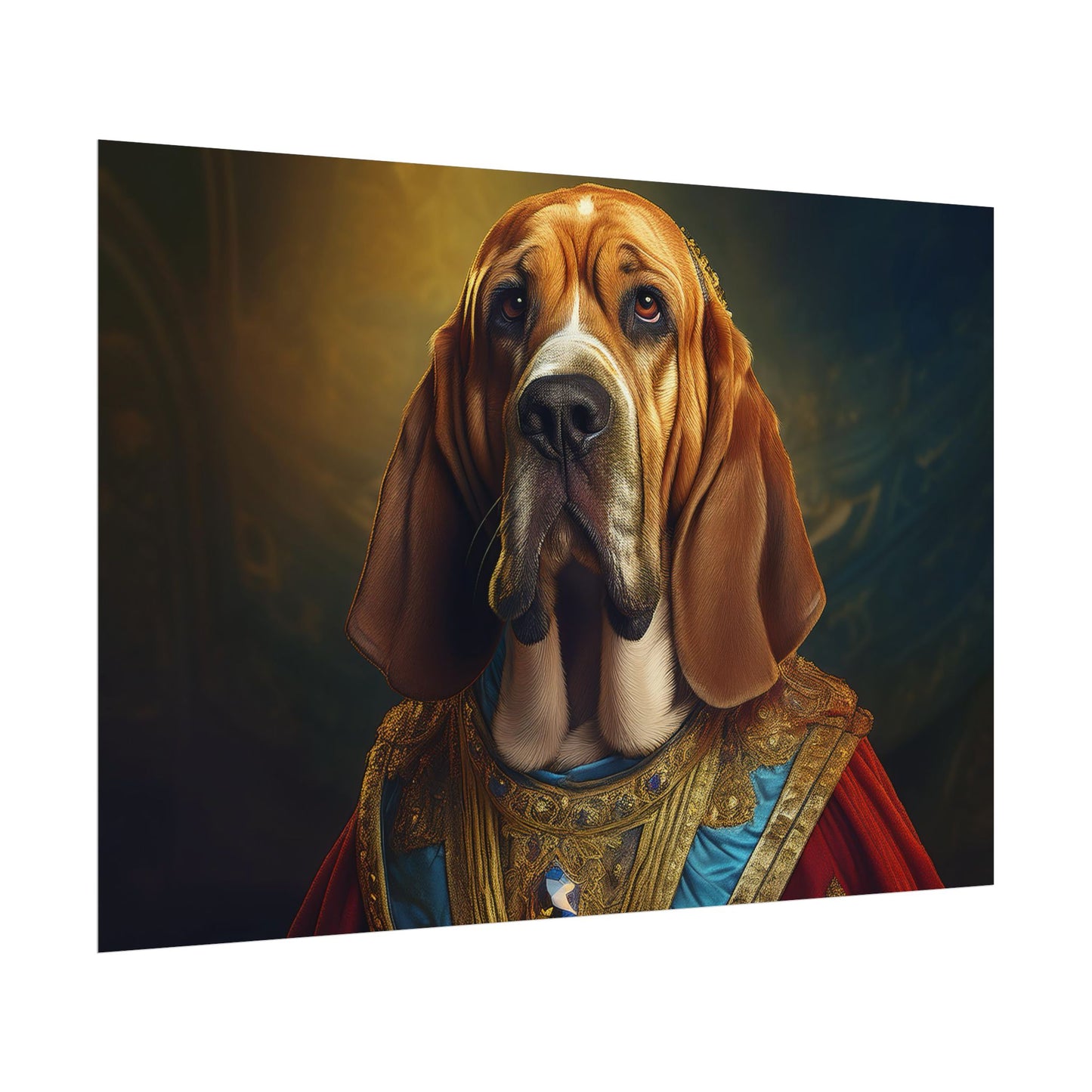 Bloodhound Renaissance Dog Portrait Art Print, Wall Decor Gift, Animal Lover Home Decor, Dog Wall Art