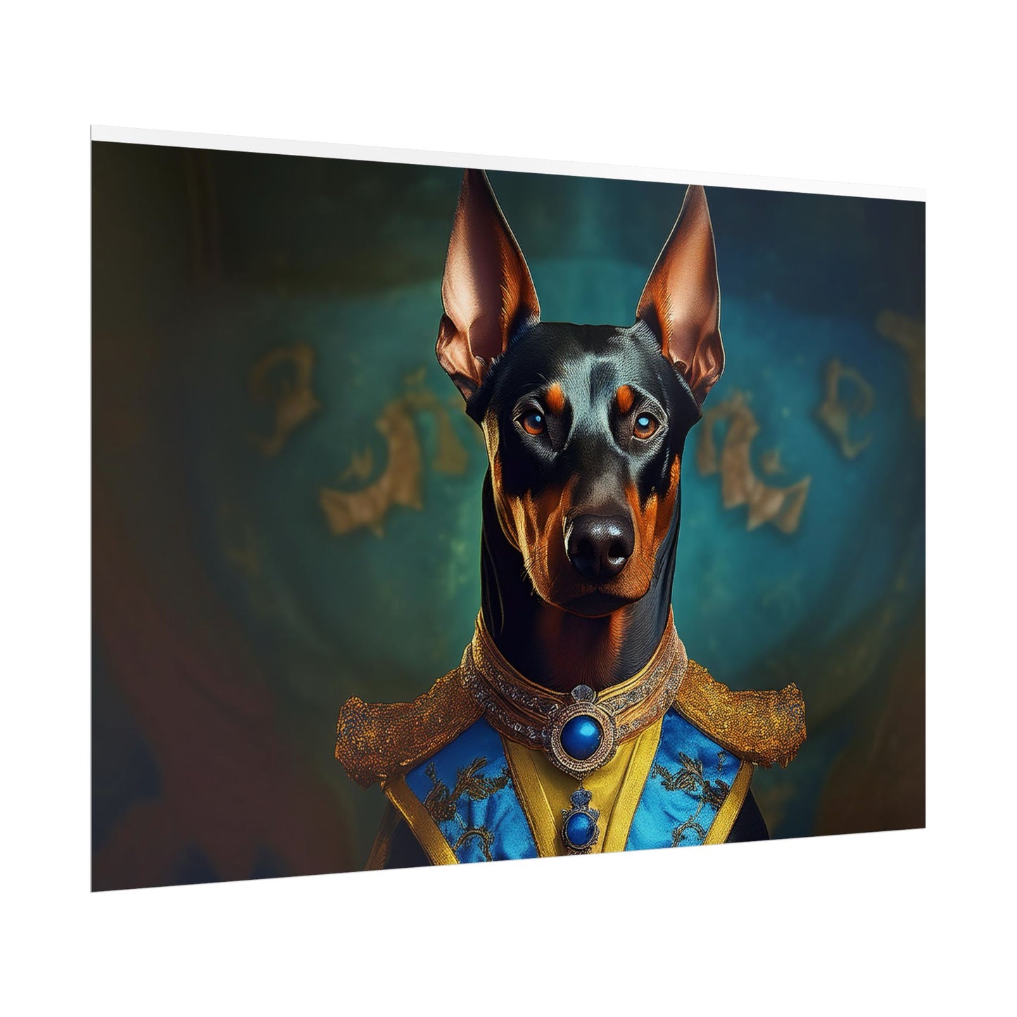 Doberman Pinscher Renaissance  Dog Pet Portrait Print | Wall Art | Wall Print | Dog Art