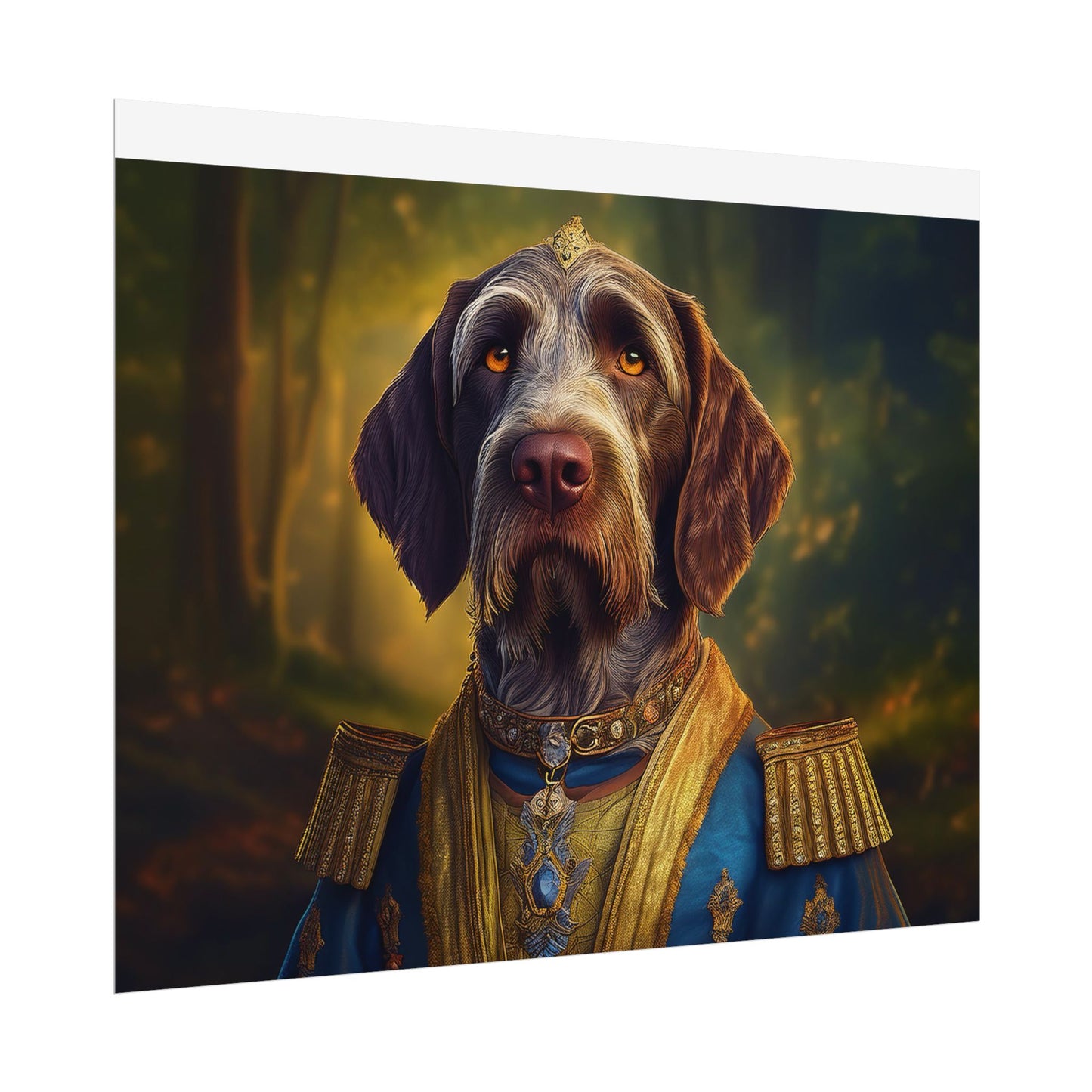 German Wirehaired Pointer Renaissance Pet Portrait Print, Pointer, Dog Lover Wall Art,  Dog Memorial Gift, wall art, wall print, dog print
