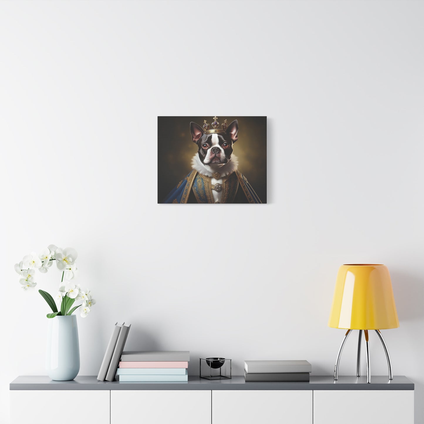 Boston Terrier Renaissance Pet Portrait on Canvas, wall print, wall art, dog portrait, dog art