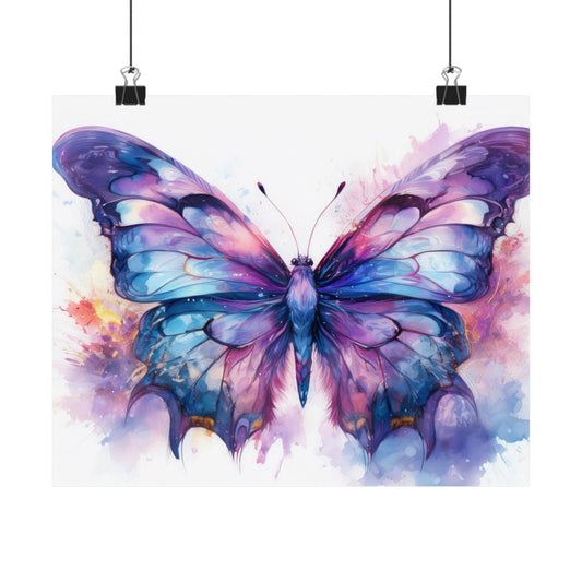 Blue & Purple Butterfly Alcohol Ink Wall Art | Butterfly wall art | Wall Art | Wall Print