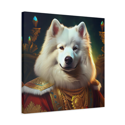 Samoyed Renaissance Pet Portrait on Canvas, wall art, wall print, dog portrait, dog art