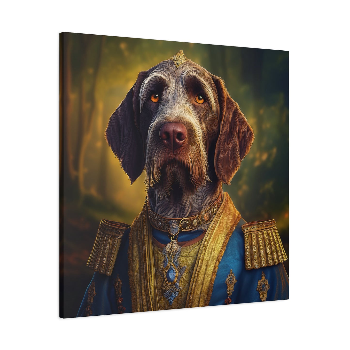 German Wirehaired Pointer Dog Pet Portrait Renaissance - Canvas, wall art, wall print, dog portrait, dog art