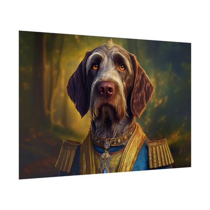 German Wirehaired Pointer Renaissance Pet Portrait Print, Pointer, Dog Lover Wall Art,  Dog Memorial Gift, wall art, wall print, dog print
