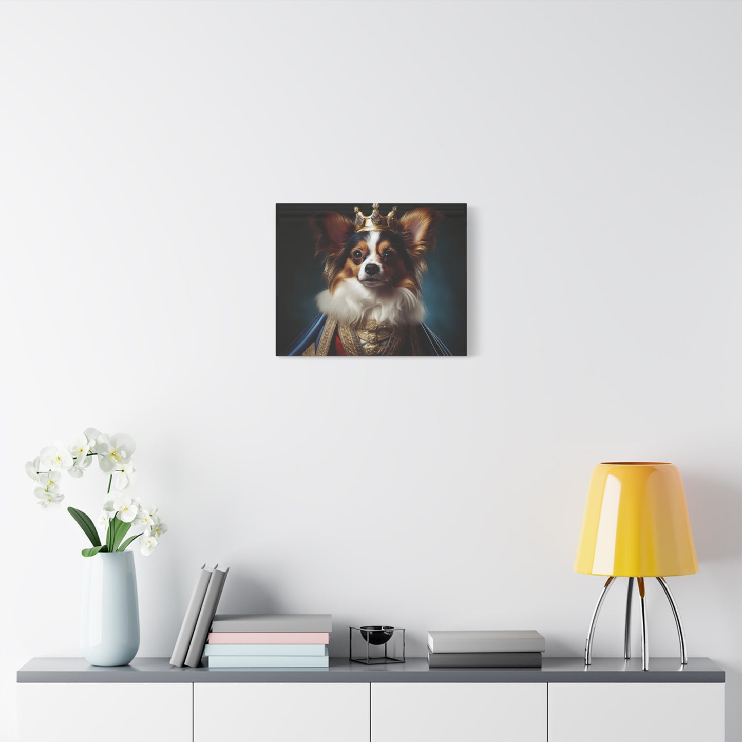 Papillon Pet Portrait Renaissance on Canvas, wall art, wall print, dog portrait, dog art