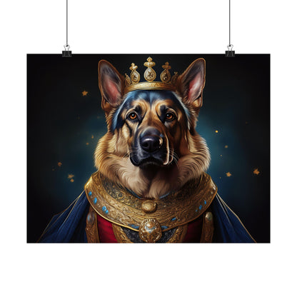 German Shepherd Renaissance Dog Portrait Art Print, Wall Decor Gift, Animal Lover Home Decor, Dog Wall Art