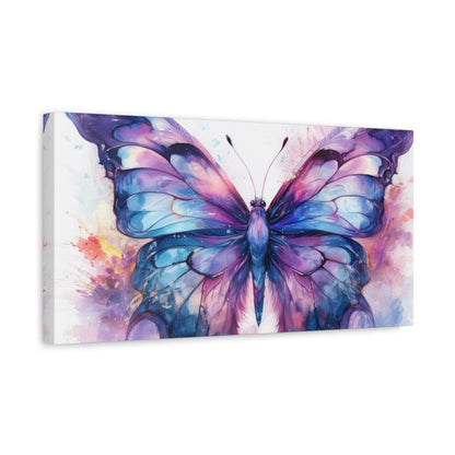 Blue & Purple Butterfly Alcohol Ink Canvas Art | Butterfly Decor | Wall Art | Wall Print