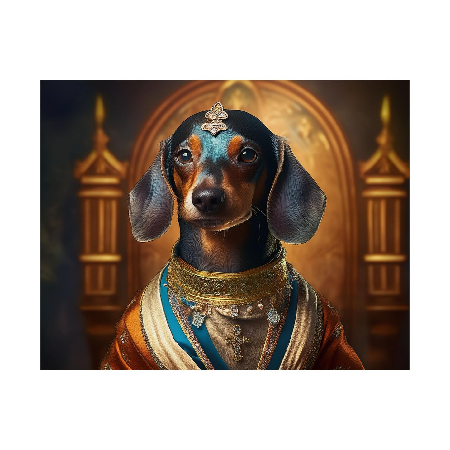 Dachshund Dog Renaissance Pet Portrait Print | Wall Art | Wall Print | Dog Art