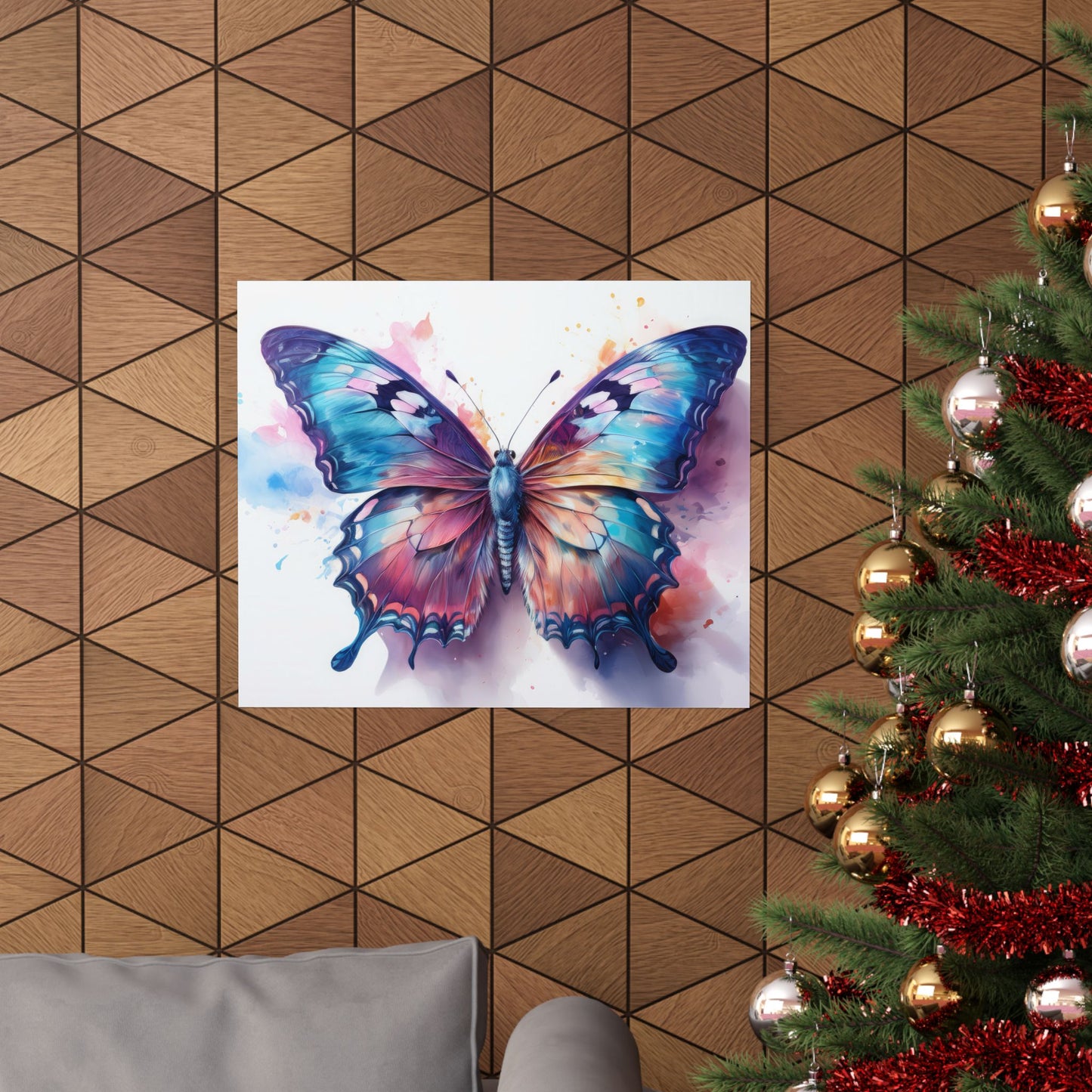 Teal, Blue & Purple Butterfly Alcohol Ink Wall Art |  Butterfly wall art | Wall Art | Wall Print
