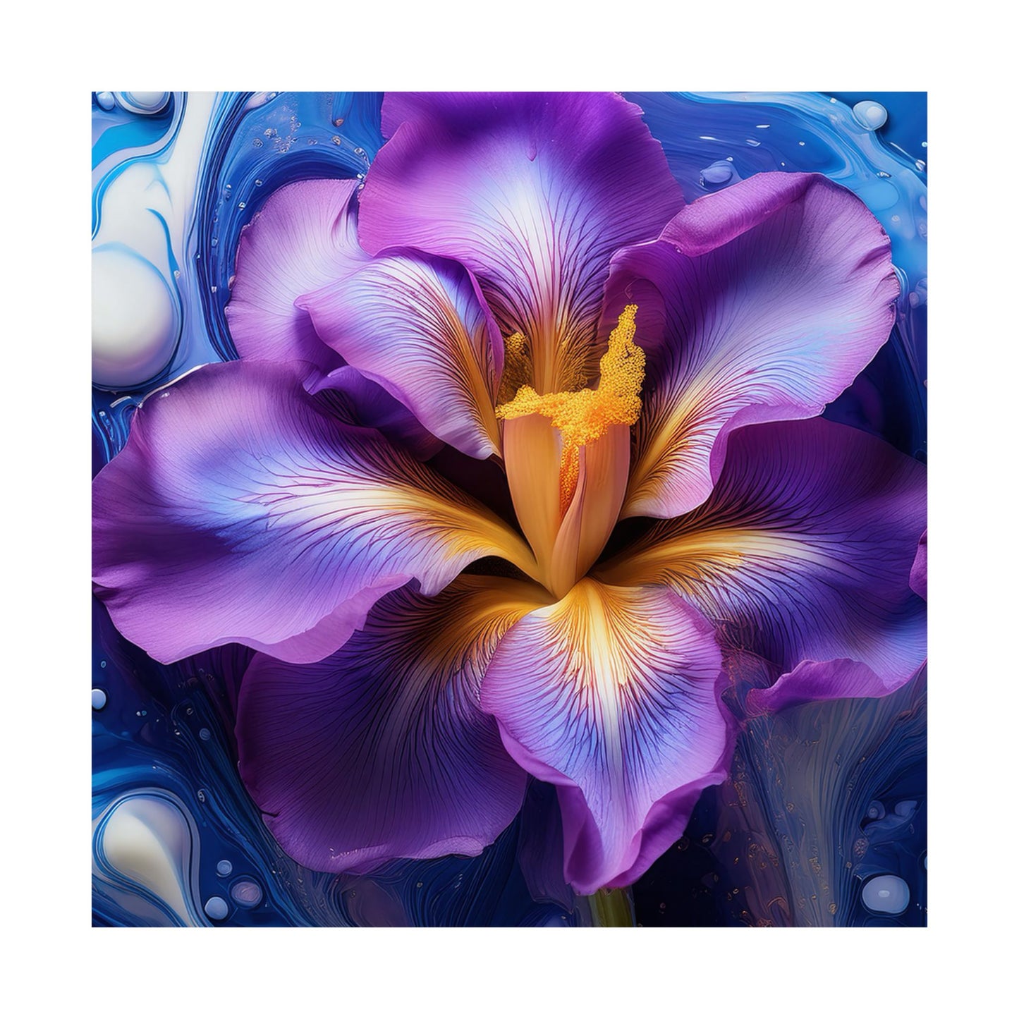 Abstract Floral Iris Wall Art Print | Style 4 | Wall Print | Botanical Wall Art
