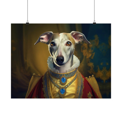 Whippet Dog Renaissance Pet Portrait Print, Whippet Art, Canine Decor, Dog Memorial Gift, wall print, wall art