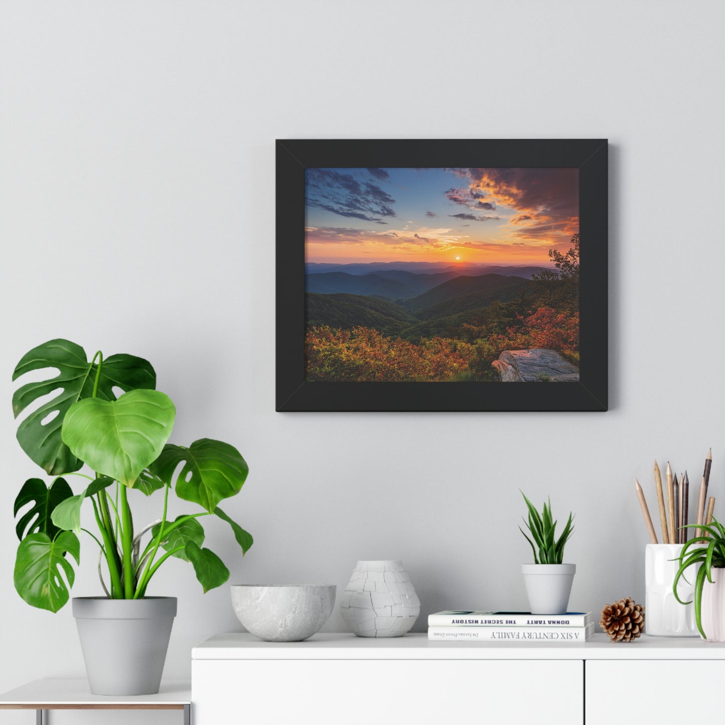 Sunset over Blue Ridge Mountains Fall Landscape Framed Print