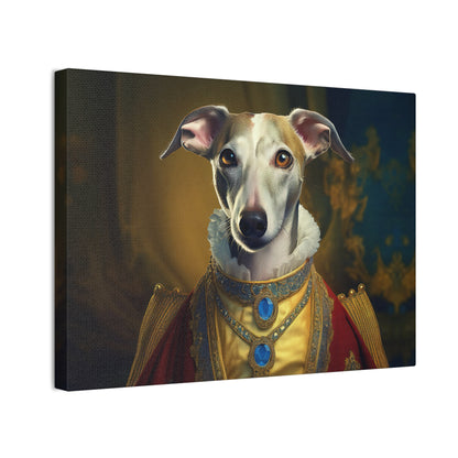 Whippet Pet Portrait Renaissance Print - Canvas, wall art, wall print, dog portrait, dog art