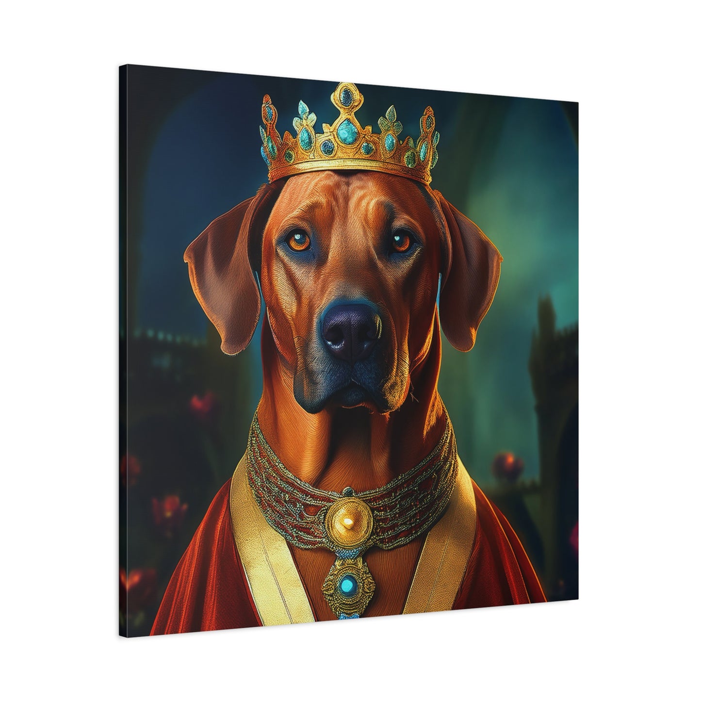 Rhodesian Ridgeback Renaissance Pet Portrait  on Canvas, wall art, wall print, dog portrait, dog art