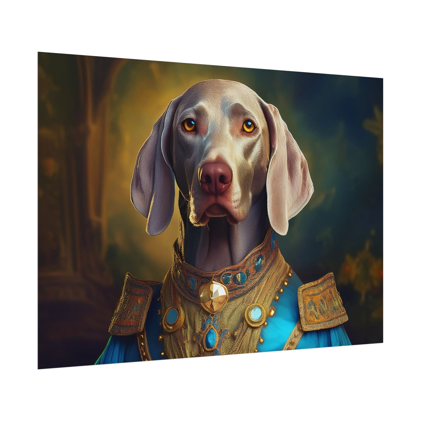 Weimaraner Renaissance Pet Portrait Print, wall print, wall art, Animal Lover Home Decor, Dog Wall Art