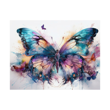Teal, Orange & Purple Butterfly Alcohol Ink Wall Art | Butterfly wall art | Wall Art | Wall Print