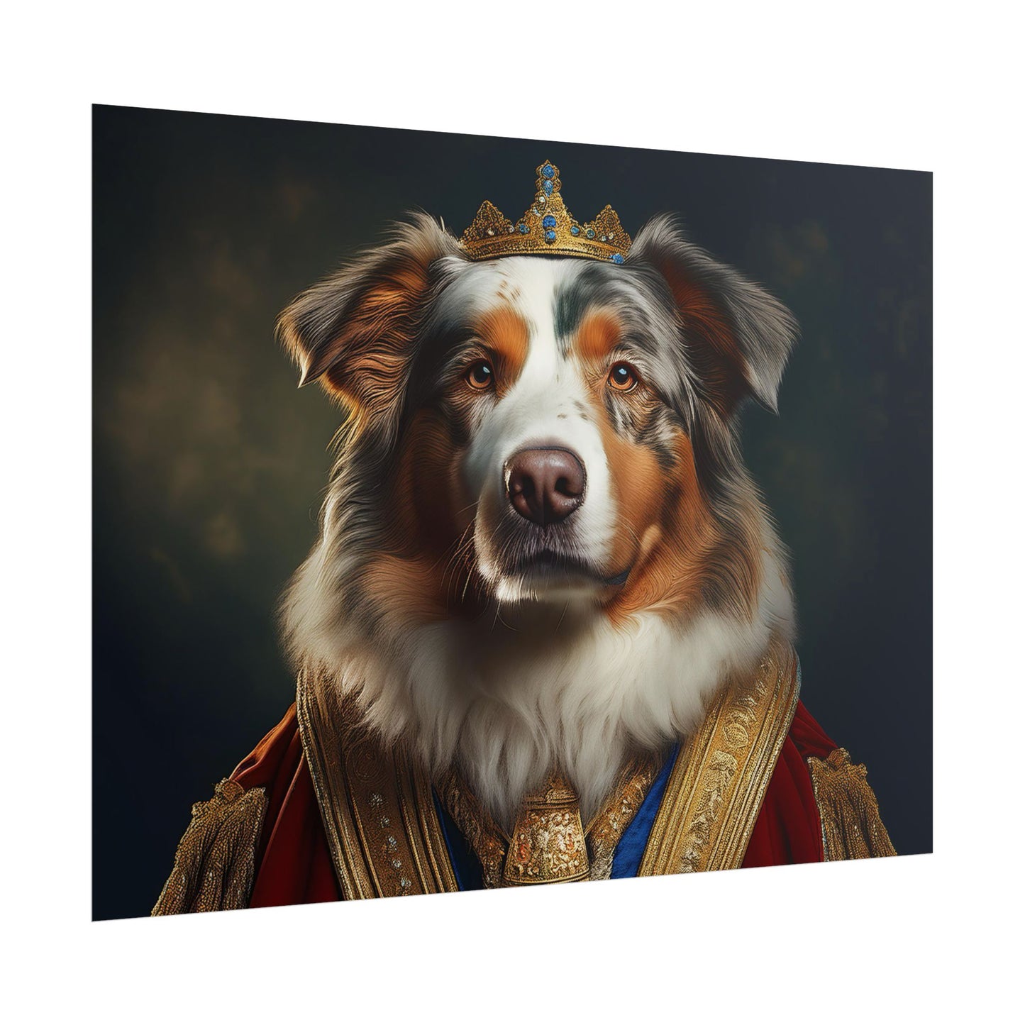Australian Shepherd Dog Renaissance Pet Portrait Print | Wall Art | Wall Print