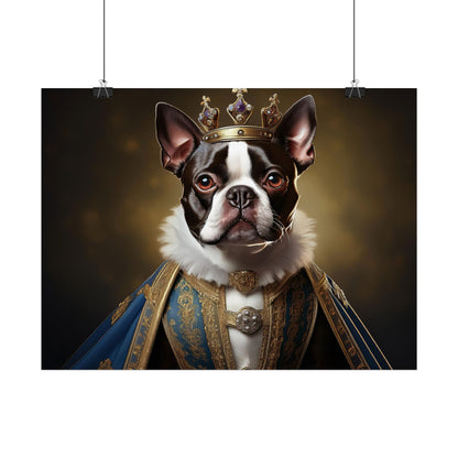Boston Terrier Renaissance Dog Portrait Art Print, Wall Decor Gift, Animal Lover Home Decor, Dog Wall Art