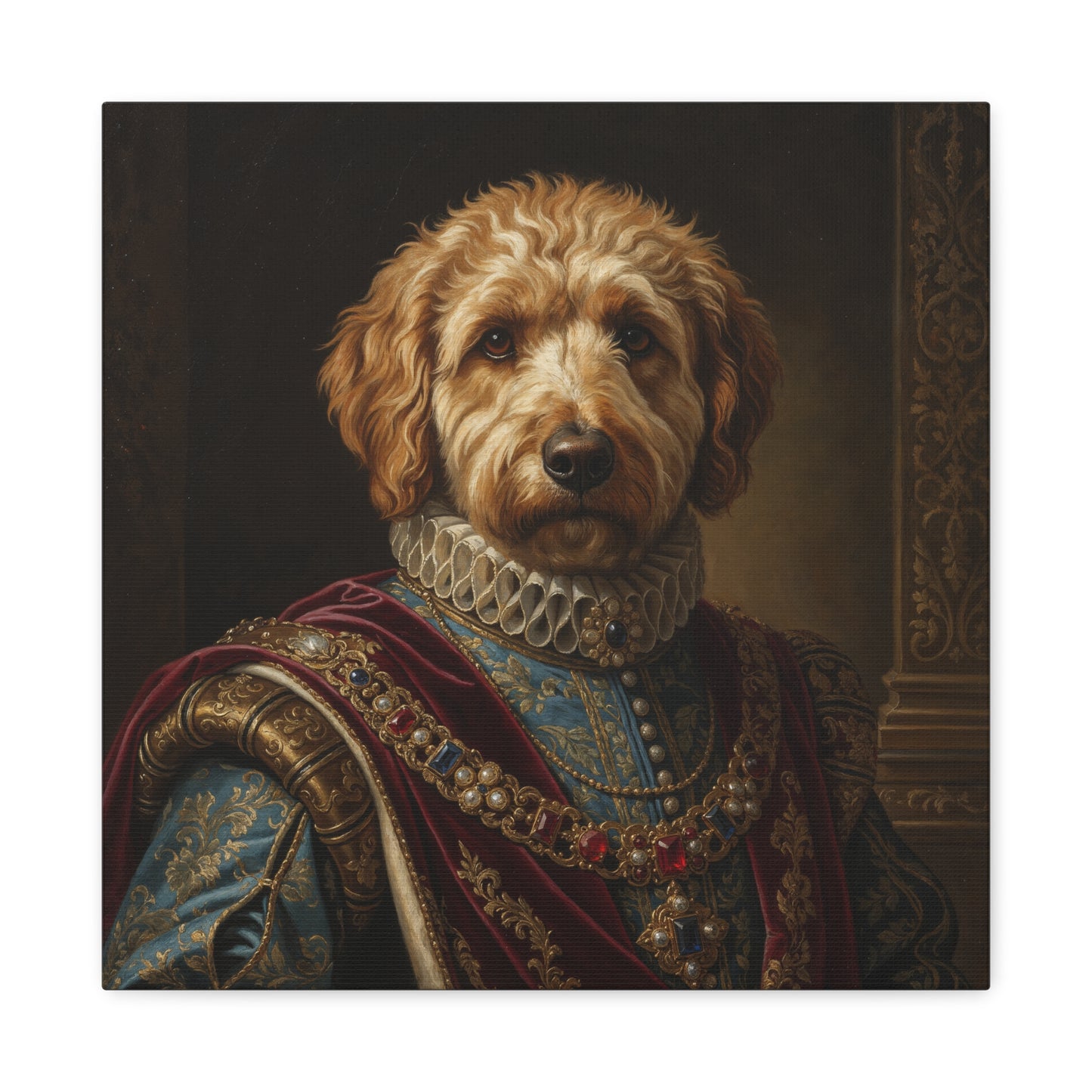 Labradoodle Renaissance Pet Portrait Canvas, Dog Wall Art, Home Décor, Pet Lovers Gift, Animal Artwork, Canine Decor