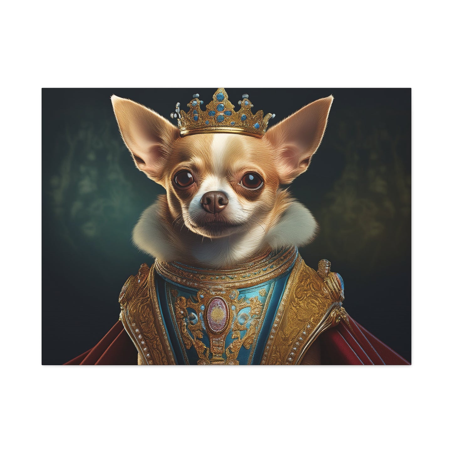 Chihuahua Renaissance Pet Portrait on Canvas | Wall art | Wall print | Dog art