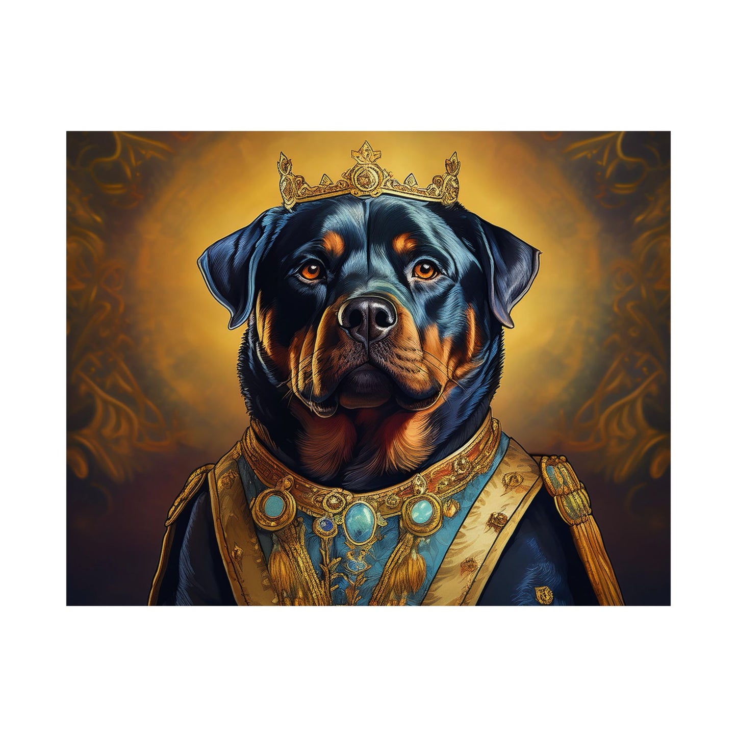 Rottweiler Renaissance Dog Portrait Art Print, Wall Decor Gift, Animal Lover Home Decor, Dog Wall Art