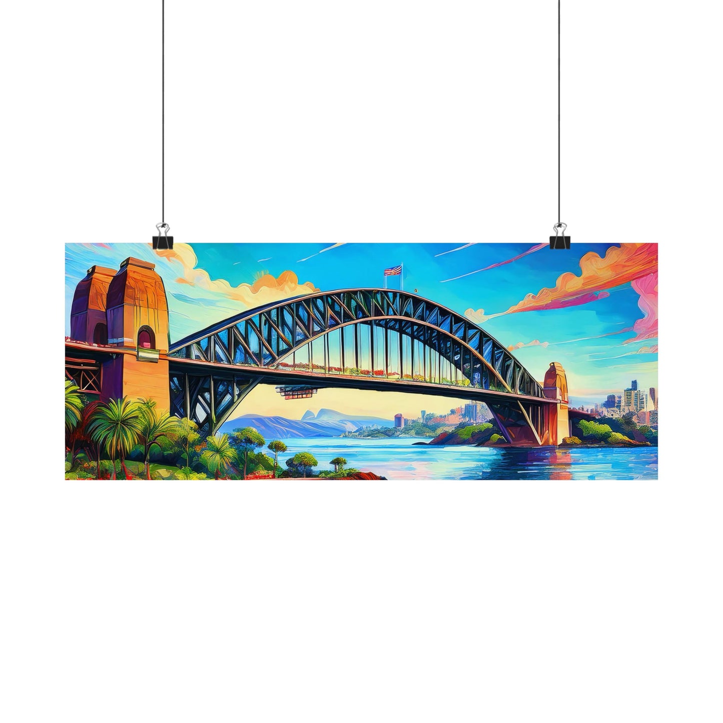 Sydney Harbour Bridge  Australia Painting Print | Wall Art | Wall Print