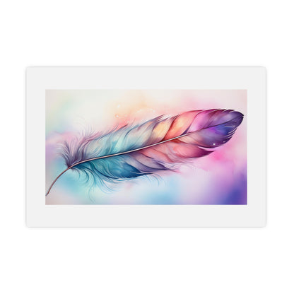 Rainbow Feather Watercolor Print - 4 | Wall Art | Wall Print
