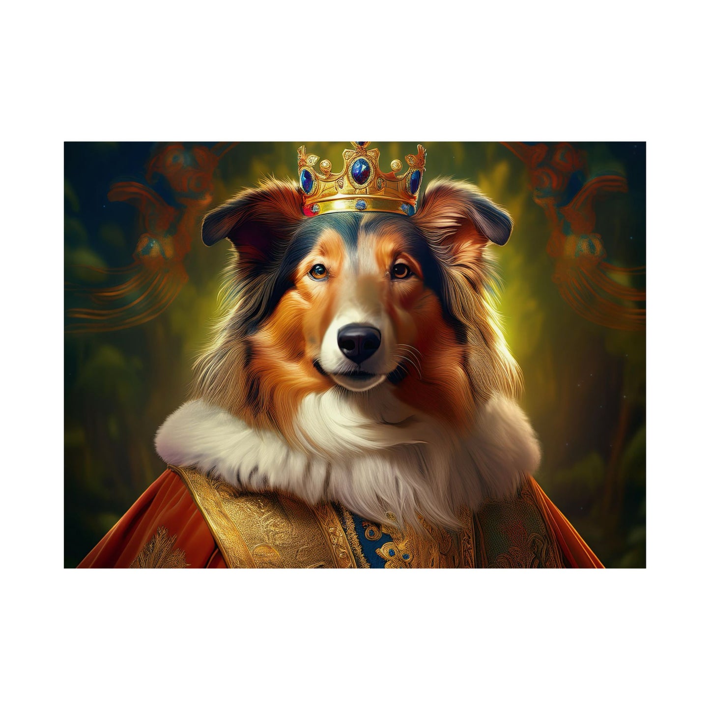 Collie Dog Renaissance Pet Portrait Print | Wall Art | Wall Print | Dog Art
