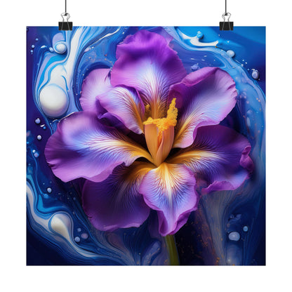Abstract Floral Iris Wall Art Print | Style 4 | Wall Print | Botanical Wall Art