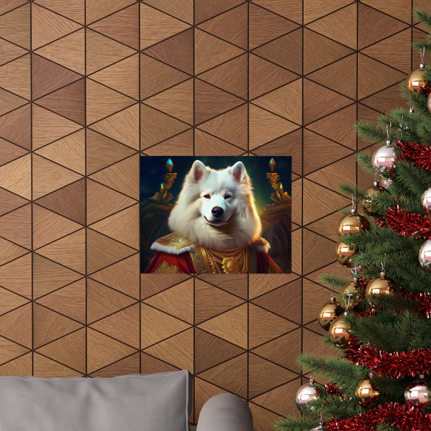Samoyed Renaissance Pet Portrait Print, Dog Lover Wall Art, wall art, wall print