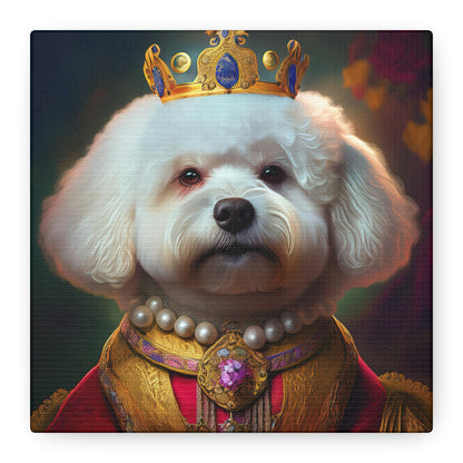 Bichon Frise Renaissance Pet Portrait on Canvas | Wall art | wall print | Dog Art