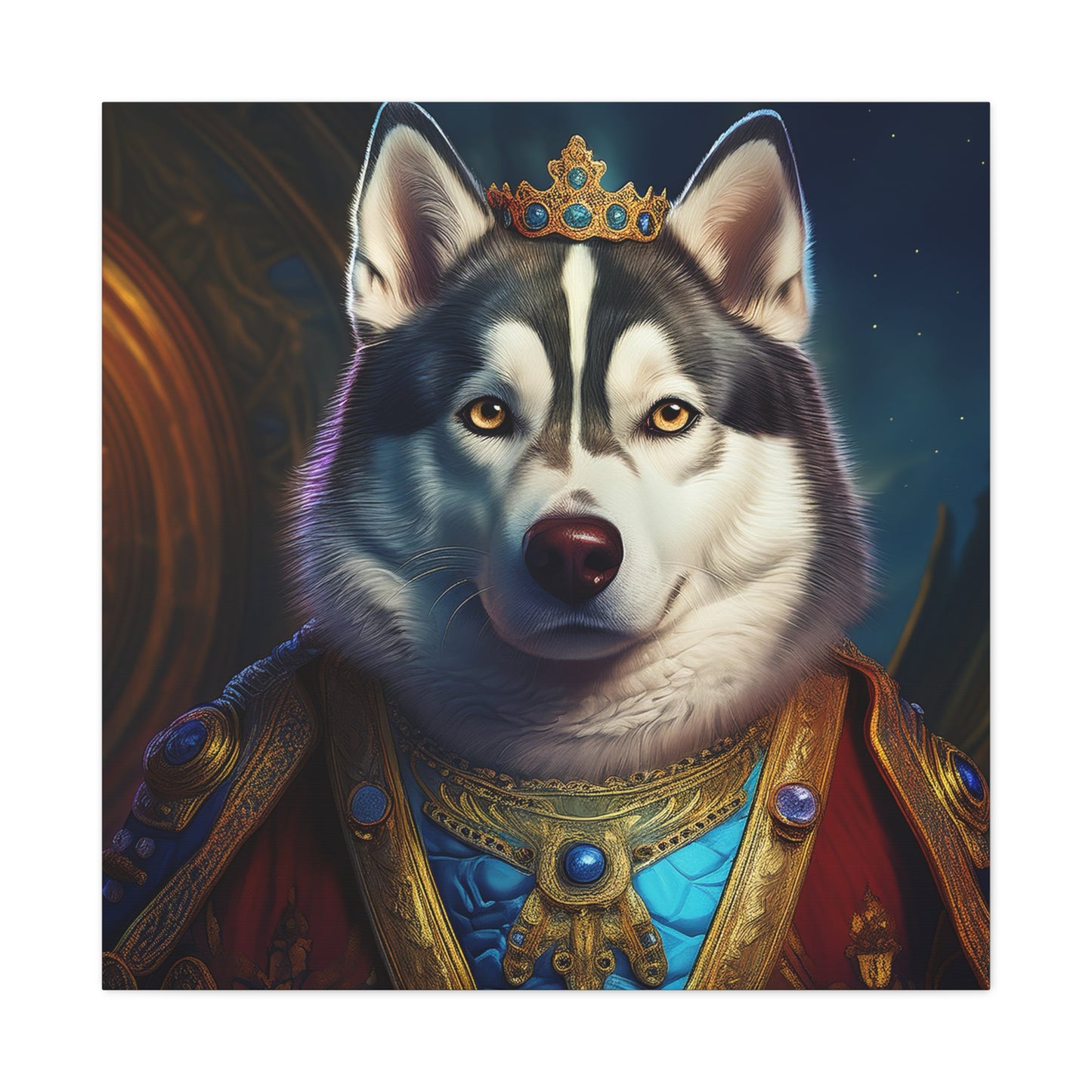 Siberian Husky Renaissance Pet Portrait on Canvas, wall art, wall print, dog portrait, dog art