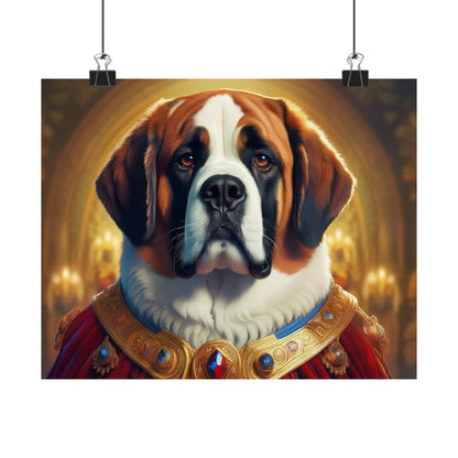 St Bernard Renaissance Pet Portrait Print | Unique Dog Art | Wall Art | Wall Print