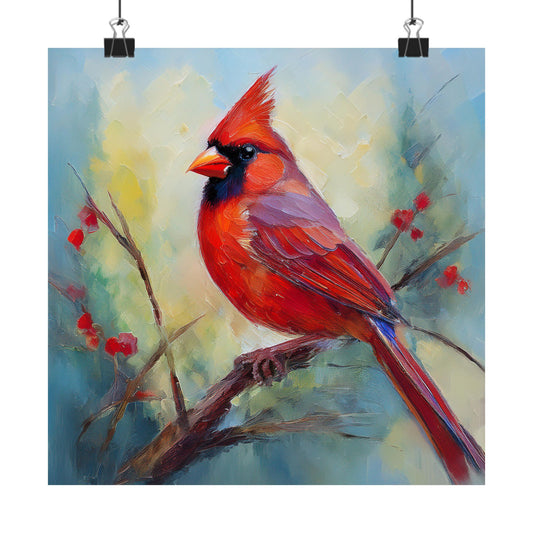Cardinal Oil Painting Print | Wall Art | Wall Print | Bird Art