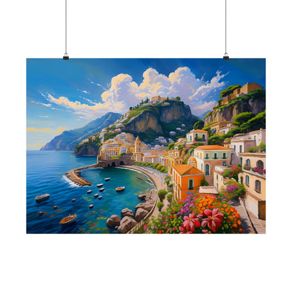 Amalfi Coast Italy Coastal Print | Style 2 | Wall Art | Wall Print