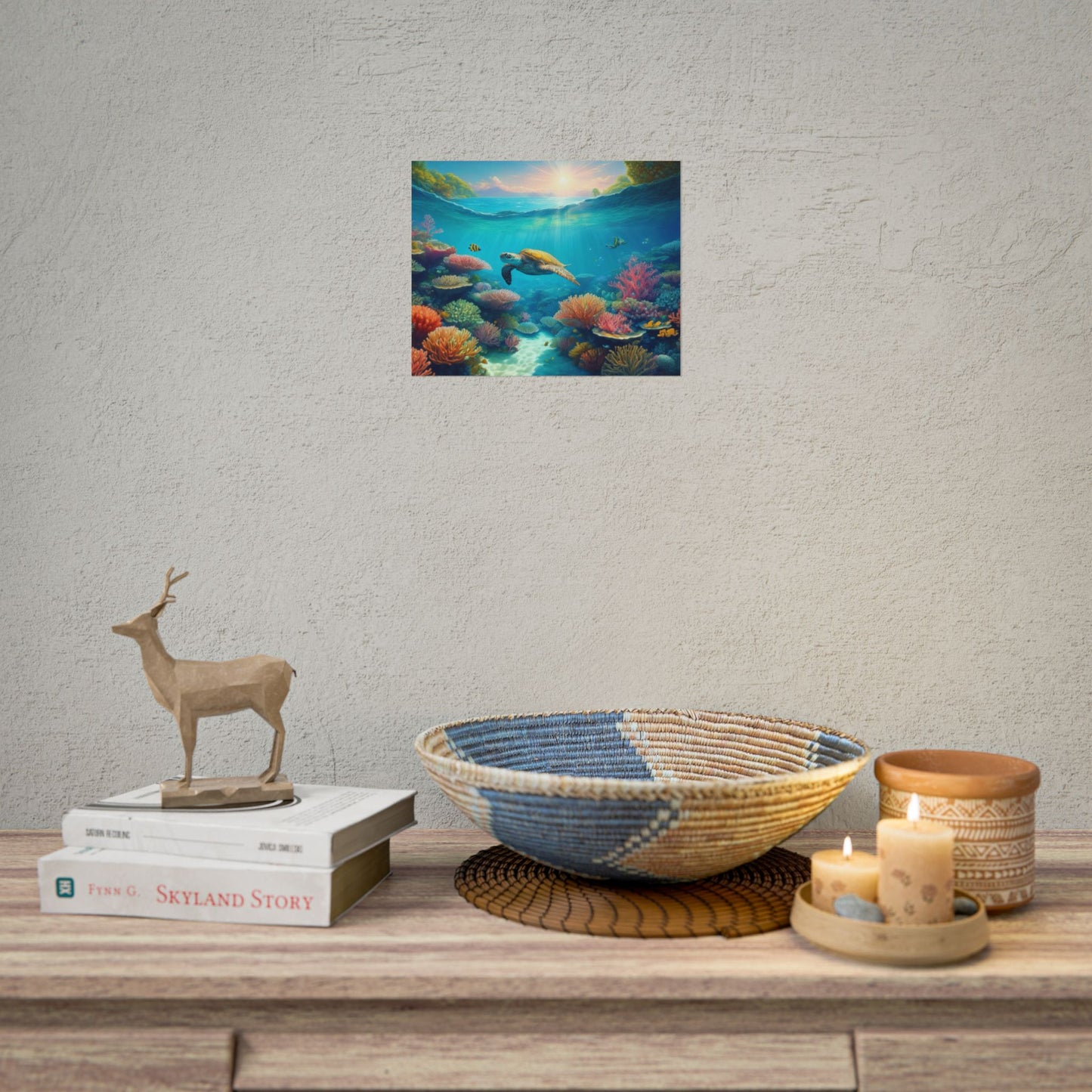 Turtle in the Great Barrier Reef  Australia Coastal Print | Style 1 | Wall Art | Wall Print