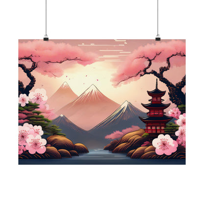 Japanese Cherry Blossom Wall Art Print | Wall Art | Wall Print | Japanese Wall Art