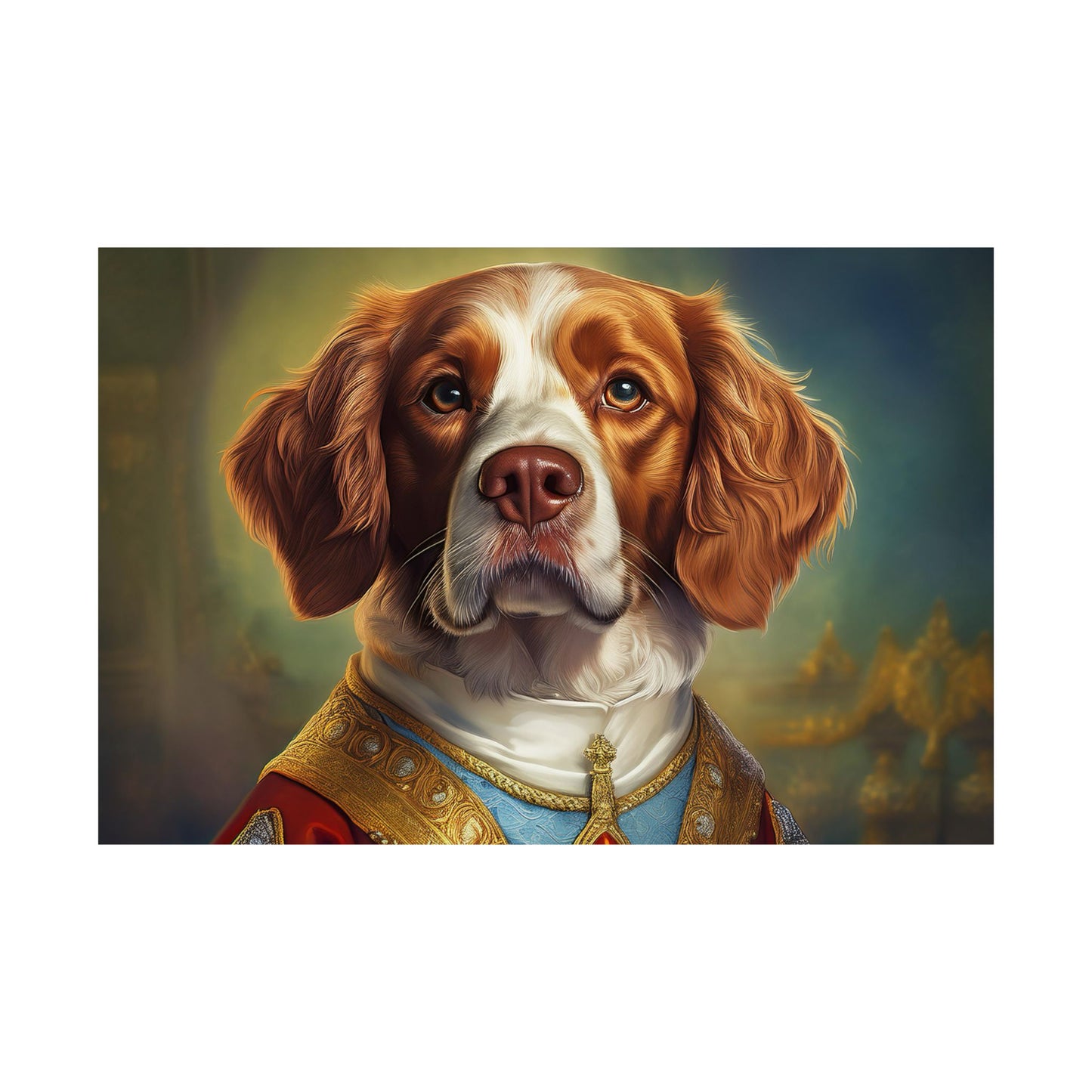 Brittany Dog Renaissance Pet Portrait Print, Brittany Art Print, Wall Decor Gift, Animal Lover, Dog Wall Art, wall print, wall art