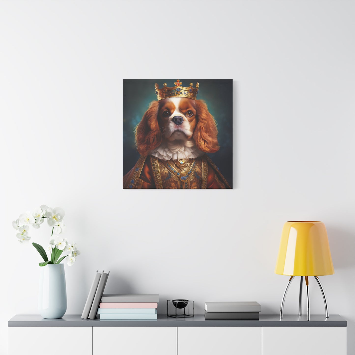 Cavalier King Charles Spaniel Renaissance Pet Portrait on Canvas | Wall art | wall print