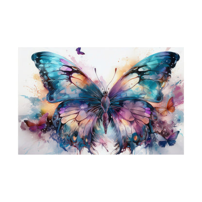 Teal, Orange & Purple Butterfly Alcohol Ink Wall Art | Butterfly wall art | Wall Art | Wall Print