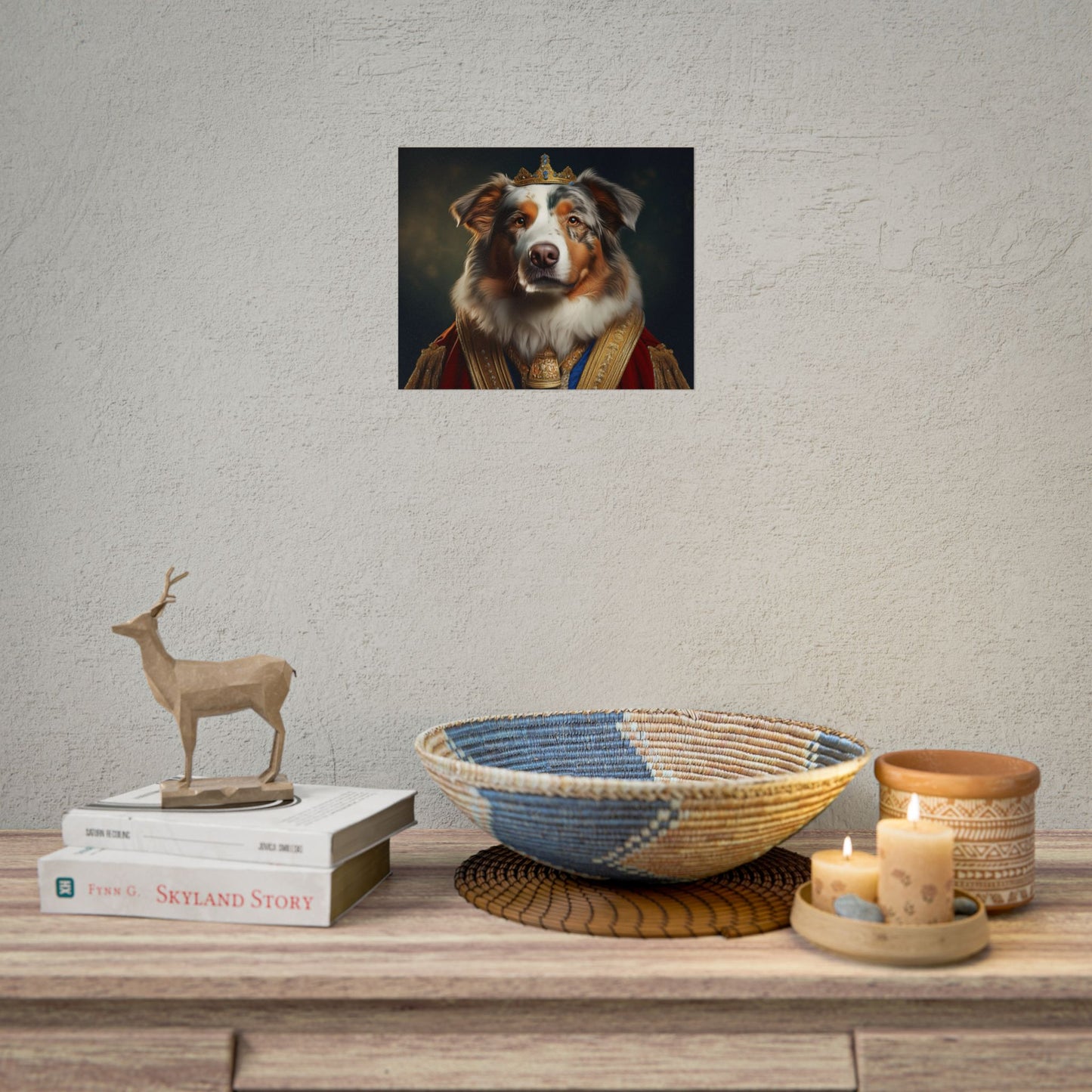 Australian Shepherd Dog Renaissance Pet Portrait Print | Wall Art | Wall Print