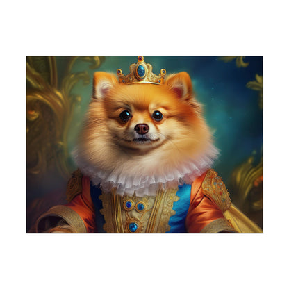 Pomeranian Renaissance Dog Portrait Art Print, Wall Decor Gift, Animal Lover Home Decor, Dog Wall Art