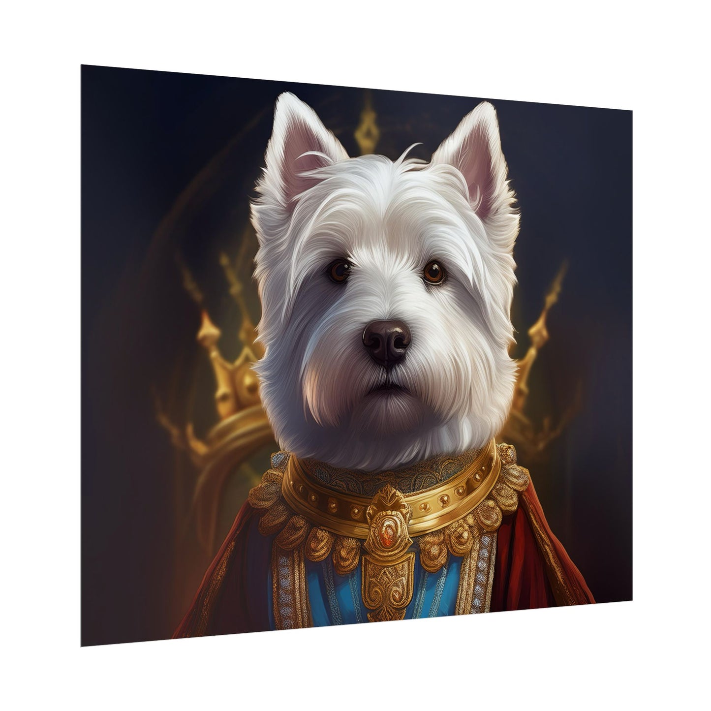 West Highland White Terrier Dog Renaissance Pet Portrait Print, West Highland White Terrier Art Print, Dog Wall Art, Wall Print, Wall Art