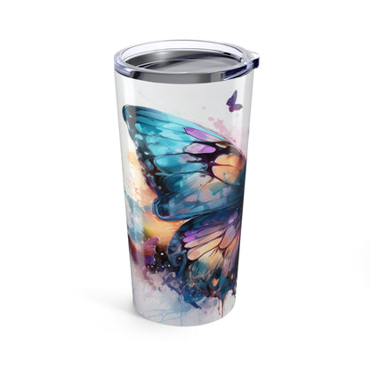 Butterfly Alcohol Ink Teal Purple Tumbler | Travel Mug