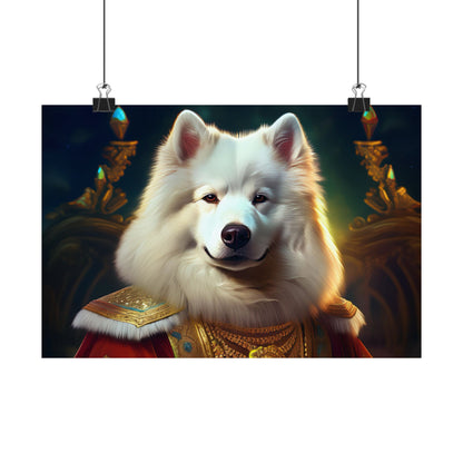Samoyed Renaissance Pet Portrait Print, Dog Lover Wall Art, wall art, wall print