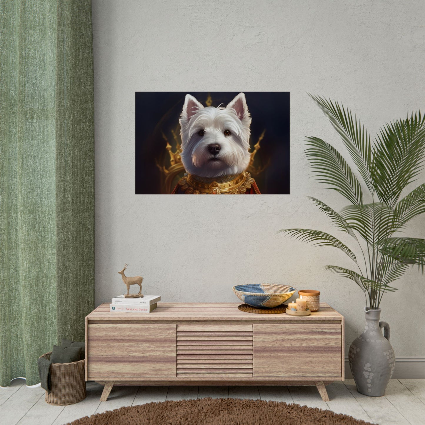 West Highland White Terrier Dog Renaissance Pet Portrait Print, West Highland White Terrier Art Print, Dog Wall Art, Wall Print, Wall Art