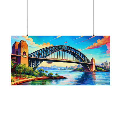 Sydney Harbour Bridge  Australia Painting Print | Wall Art | Wall Print