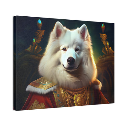 Regal Samoyed Canvas Art, Pet Wall Decor, Dog Portrait, Unique Home Decor, Animal Lover Gift, Noble Canine Wall Art