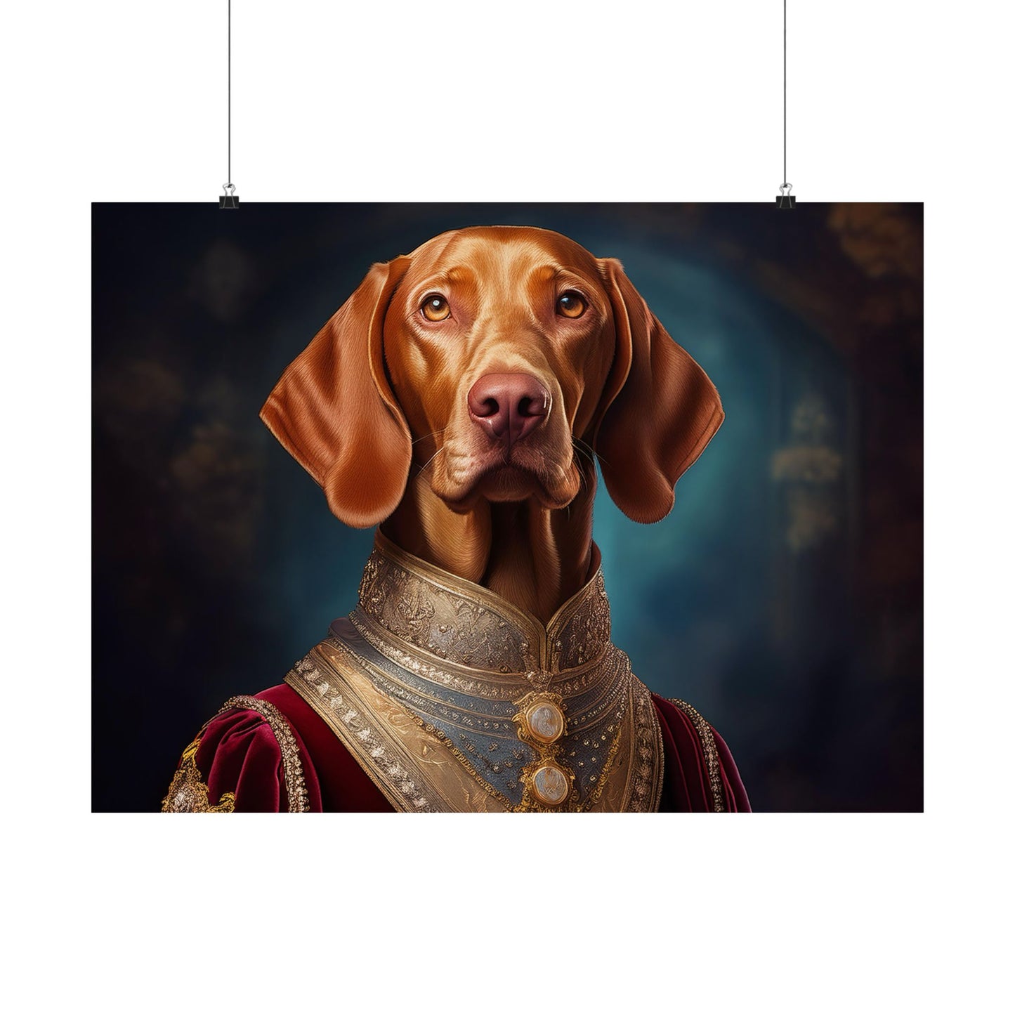 Vizsla Renaissance Pet Portrait Print,  Art Print, Wall Decor,  Animal Print, Dog Wall Art, Wall print, wall art, dog art