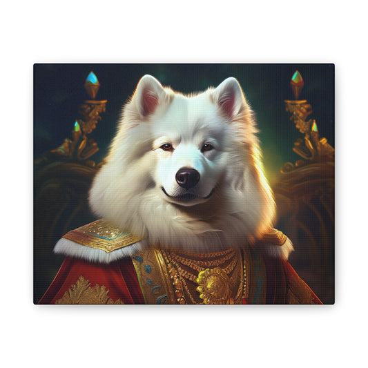 Regal Samoyed Canvas Art, Pet Wall Decor, Dog Portrait, Unique Home Decor, Animal Lover Gift, Noble Canine Wall Art